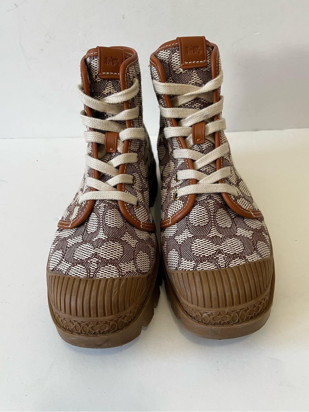 Coach X Tom Wesselmann Trooper Mid Top Boot In Signature Jacquard size 9B - Picture 3 of 11